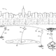 The drawing of Amazon's drone, equipped with a system to drop components when necessary.